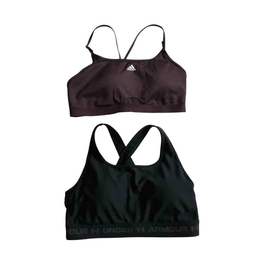 Bundle of Two Sports Bras Adidas SZ M A-C Fit and Under Armour SZ L